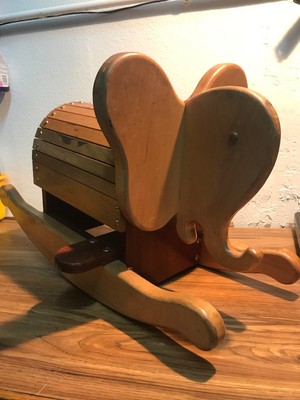 wooden elephant rocking chair