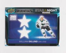 2021-22 Credentials STAR OF THE NIGHT ROOKIE # 2SR-3 William Eklund Sharks