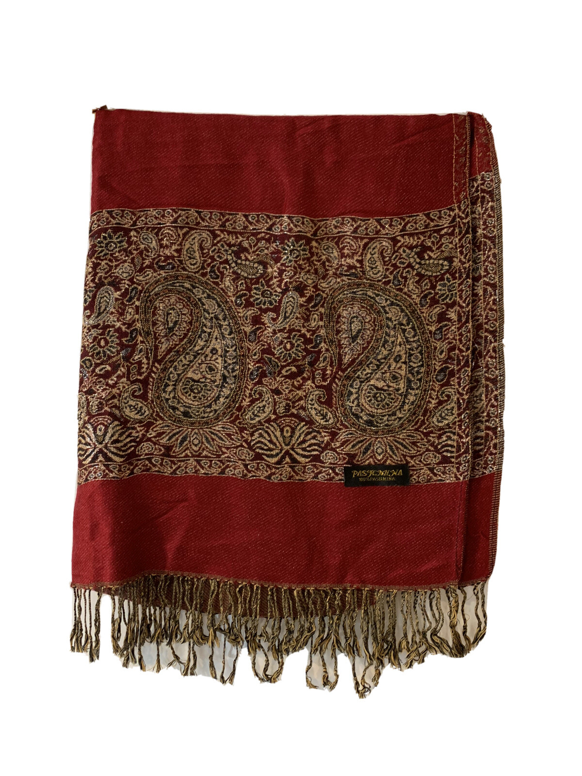 RED SCARF PASHMINA SHAWL NECK FAIR TRADE MOROCCO LARGE | eBay