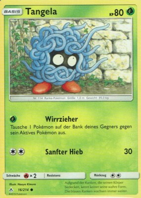   Pokemon Card SM10 Base Tangela 16/214 Forces In Harmony German