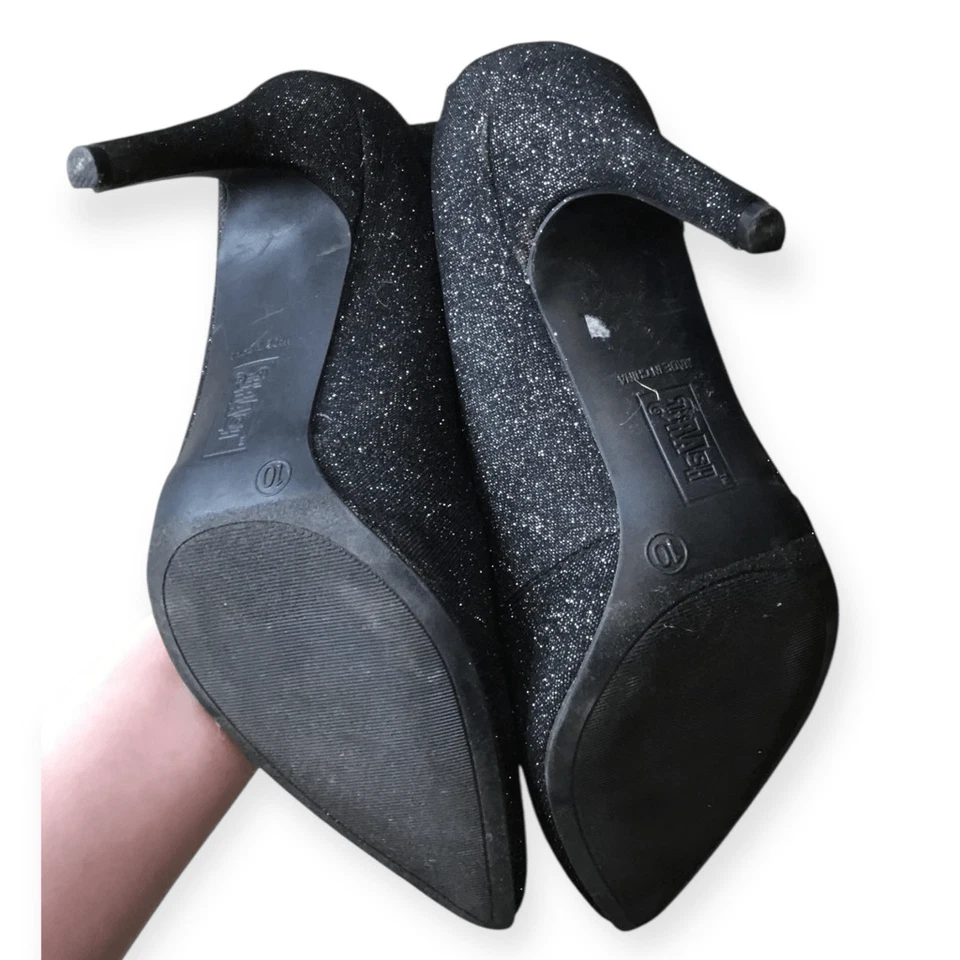 Botines al tobillo BRASH plateados y negros lurex punta picante tacón alto B Foto 4 de 4