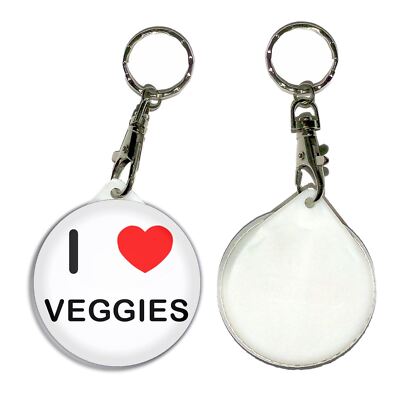 Veggies I Love Herz Schlüsselanhänger rund Knopf Anstecker (55 mm)