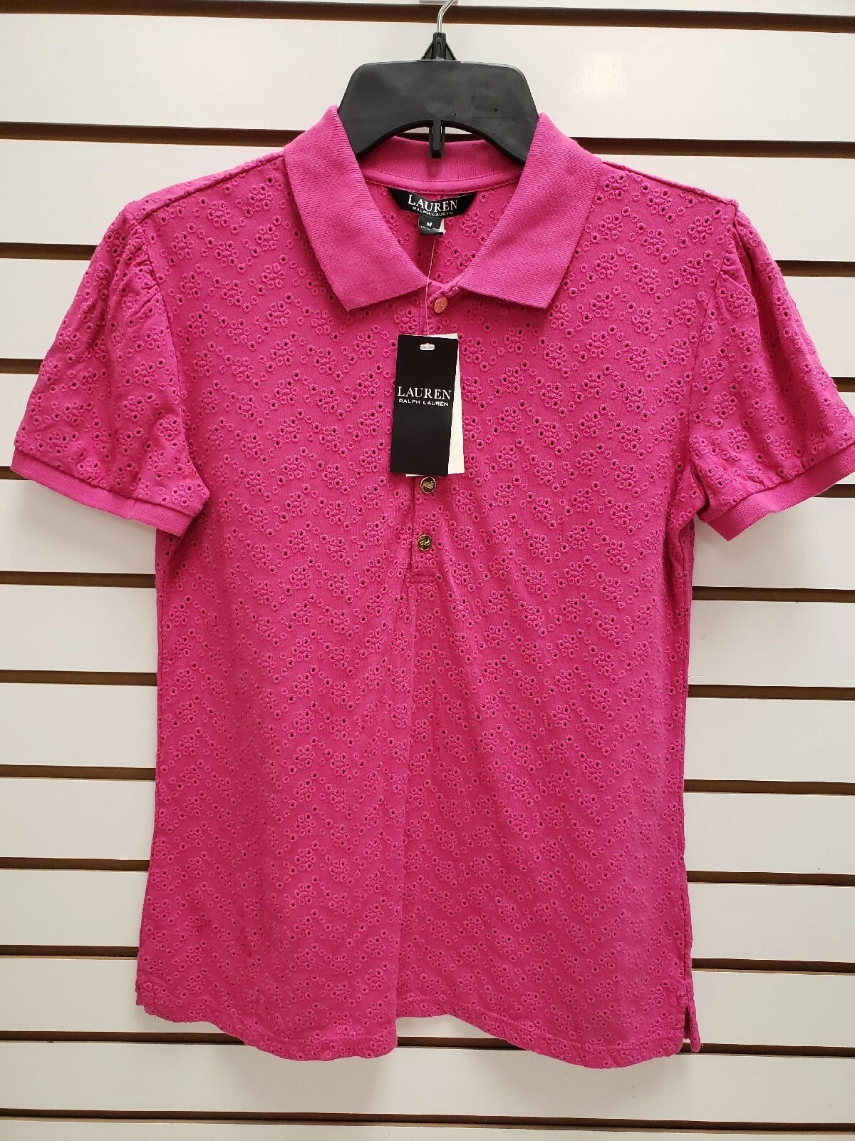 Lauren Ralph Lauren Women's Embroidered Polo Shirt Pink $89.50