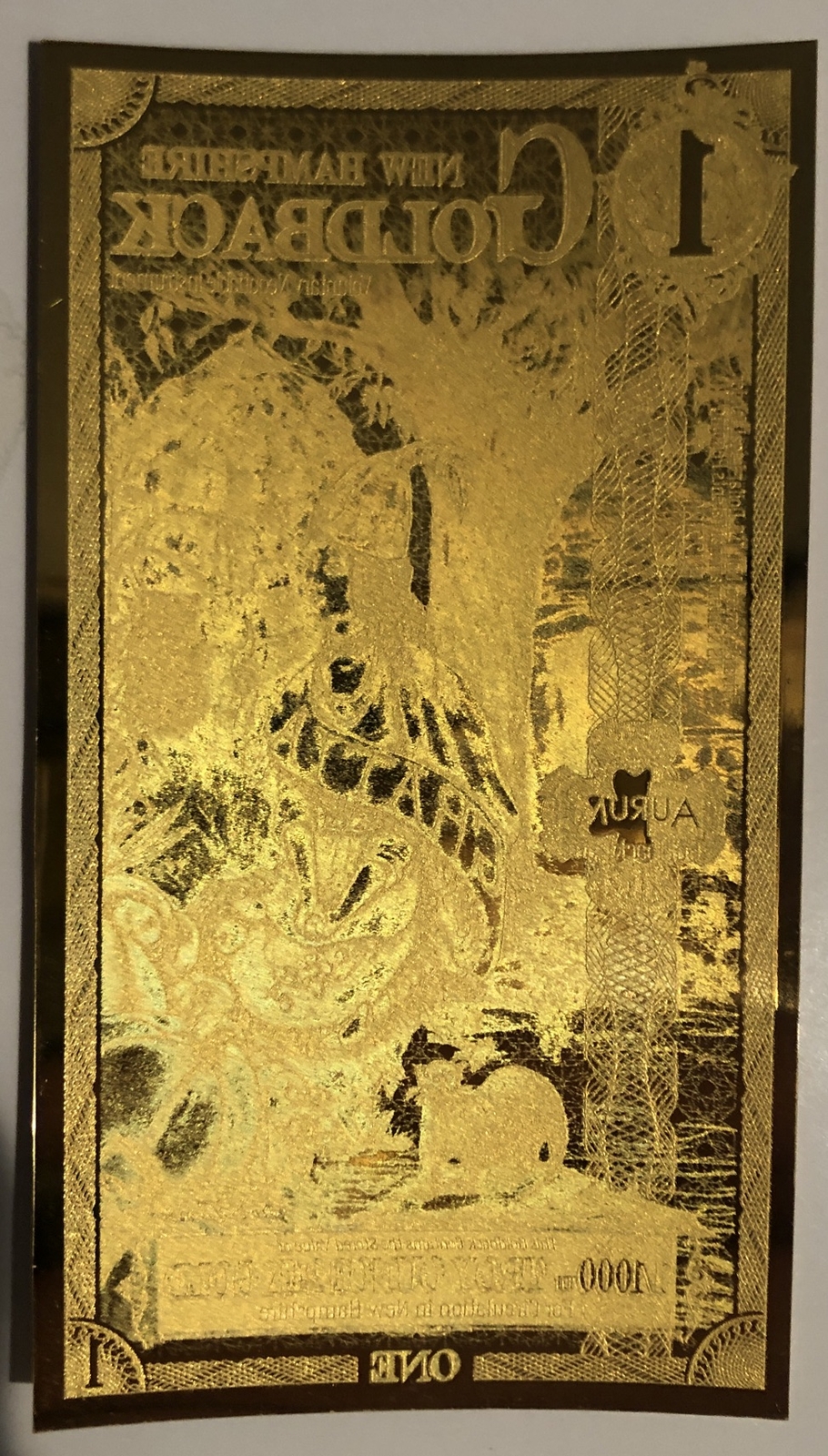 Ten New Hampshire "1 Goldback" Notes 1/1000th 24K Gold ! 2021 Issue! In