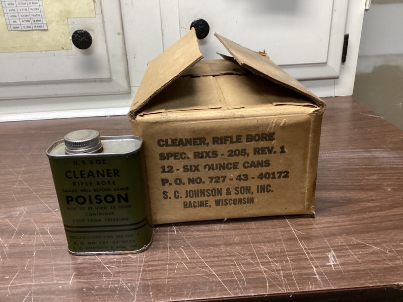 US Army WWII Rifle Bore Cleaner - 6 Oz - Sealed Case of 12 original box m1911 M1