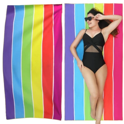 ANIANHAO Striped Extra Large Microfibre Lightweight Beach Towel Quick Dry Travel Towel UK