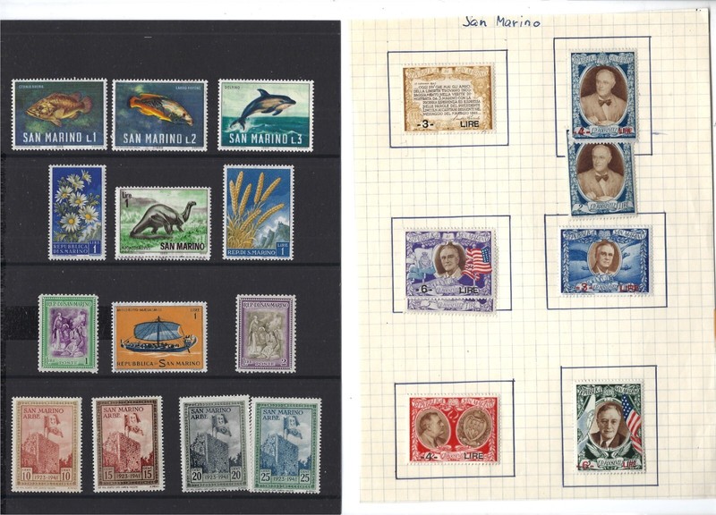 SAN MARINO-OLDER-COLLECTION-ON PAGES-FROM STOCK BOOK--M-MNH-U-F-VF-