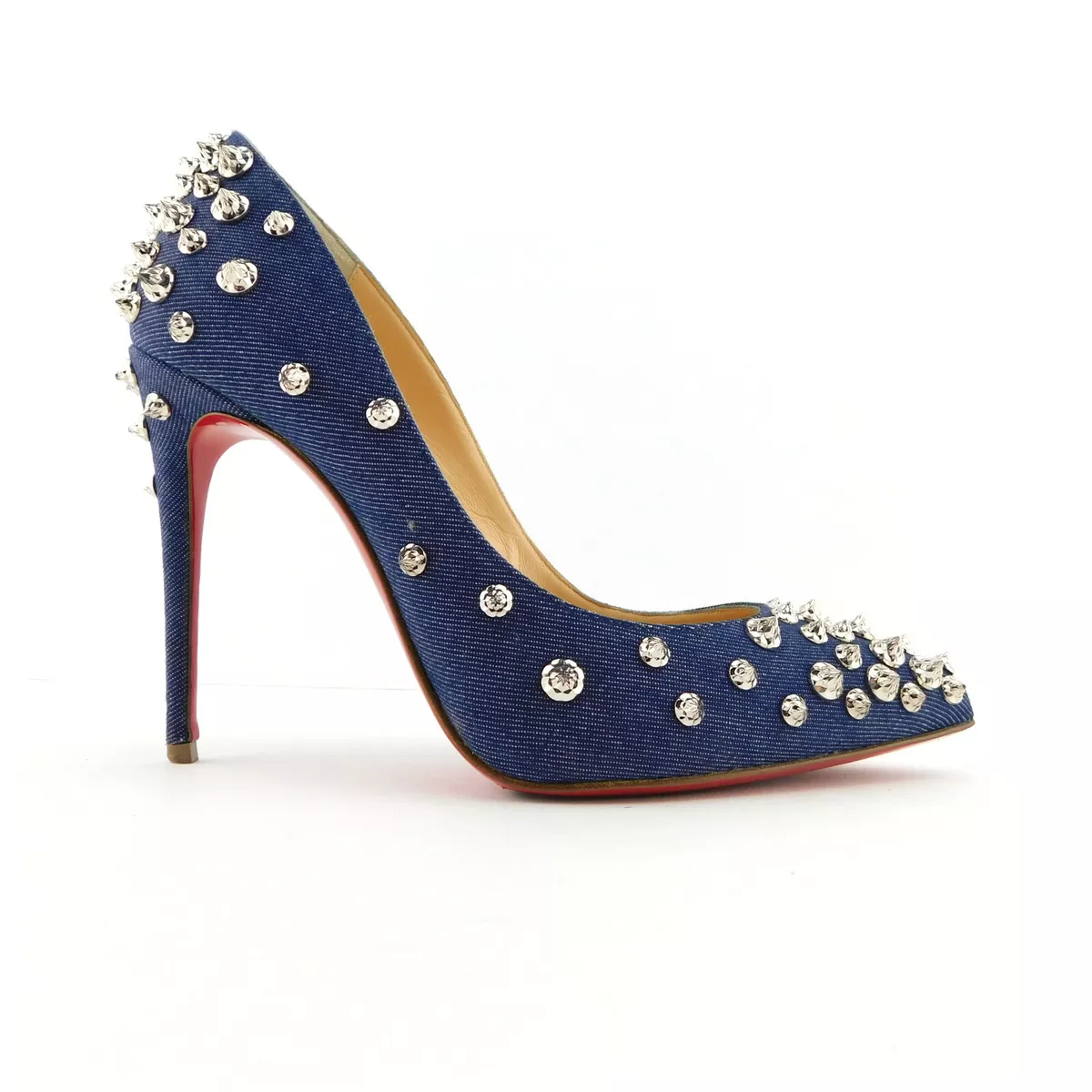 Louboutin denim heels hotsell