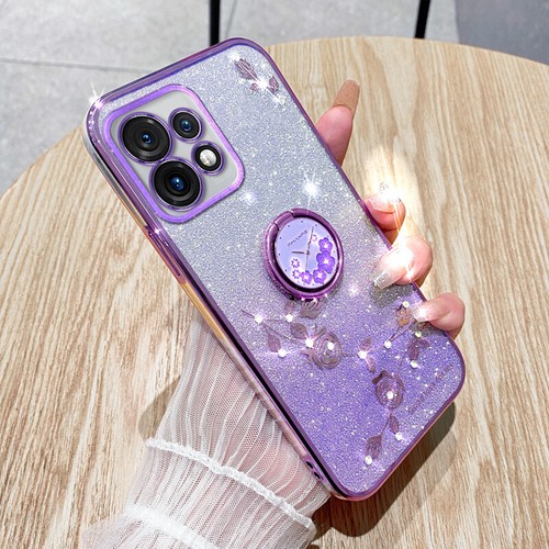 For Motorola Edge+ (2023), Luxury Bling Glitter Clear Ring Holder Case Cover - 第 9/14 張圖片