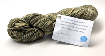 Sunshine Yarns  Superwash  100%SW  Merino Sport 100gm/225 yds Peat