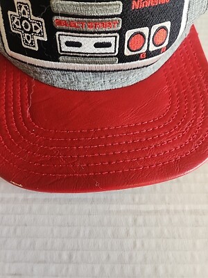 Vintage Nintendo Hat Video Game Controller Snapback Grey Red