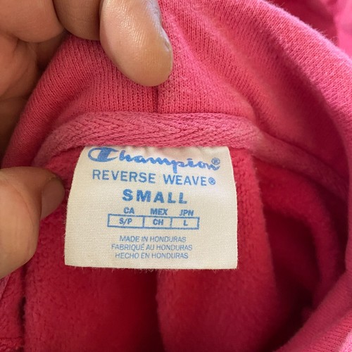 Champion Pink Reverse Weave Pullover Hooded Sweatshirt Hoodie Spell Out Size S - Picture 11 of 12