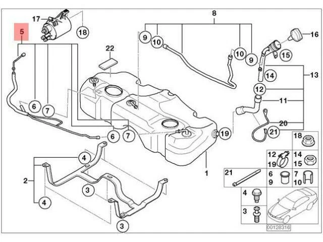 OEM BMW JCW R50 R53 COUPE FUEL BREATHER LINE 16116762807 GENUINE 