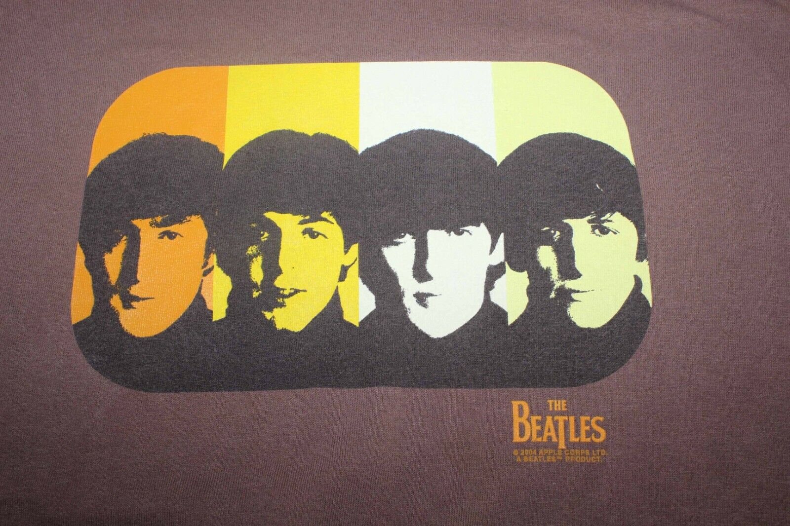 Apple Sz XL Brown Yellow Multi The Beatles Faces … - image 3