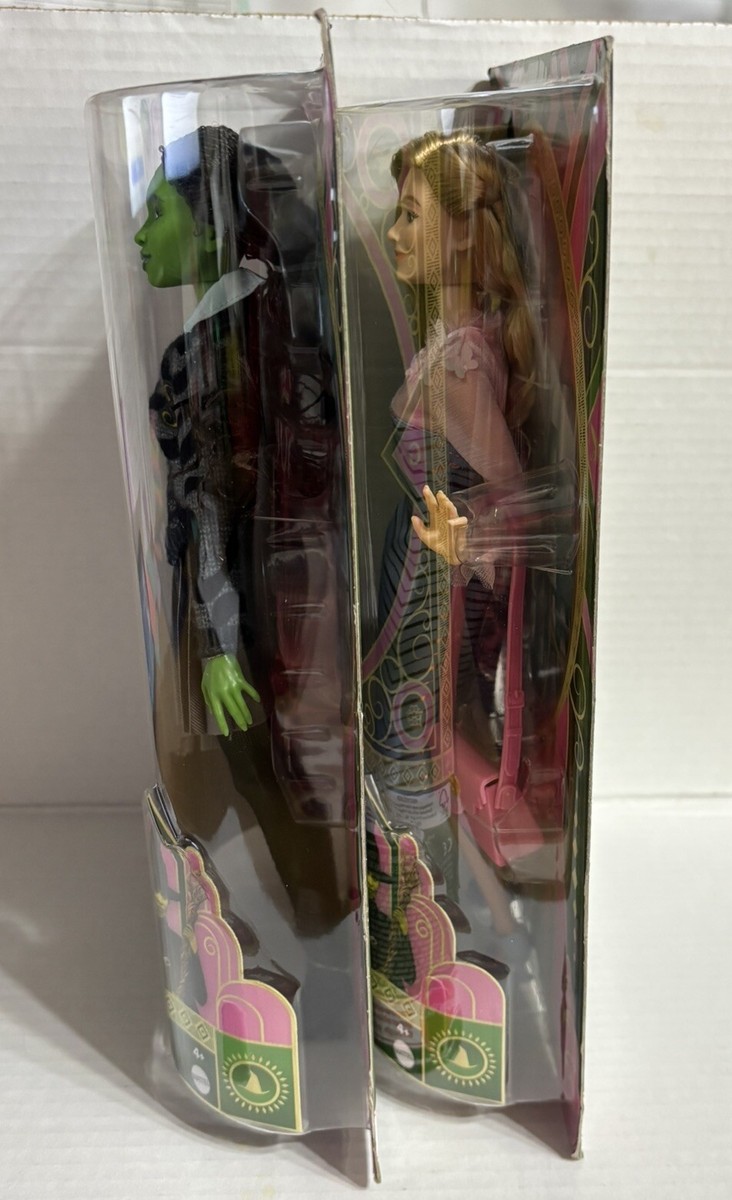 Mattel Wicked Elphaba & Glinda Shiz Doll Set of 2 Error