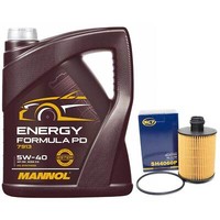 MotoröL Set 5W-40 Mannol 5 Liter + ÖLfilter SH 4060 P FüR Alfa Romeo 159 Lancia