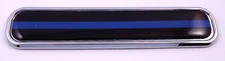 Thin blue line police flag Chrome Emblem 3D auto Decal car bike boat 5.3"
