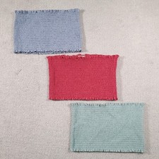 Zenana Strapless Bandeau Tube Top Bra Women's 1X Plus Ruched 3 Pack Blue Pink