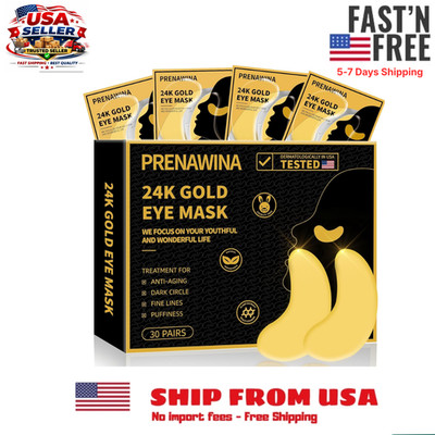Under Eye Patches for Puffy Eyes Treatment 30 Pairs, 24K Gold Under Eye Masks...