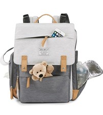 Eddie Bauer Cascade Back Pack 12 Pocket Diaper Bag New Gray/Tan