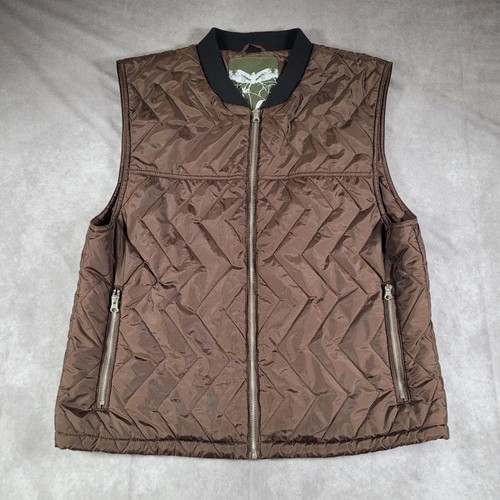 Vintage Y2K Billabong Vest Mens Medium Brown Insulated 5000mm Waterproof Hunted