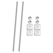 2 Pcs Fully Threaded Rod, M5 x 250mm Thread Bar Studs with Nuts, Square Washer