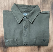 The Stronghold Men’s Overshirt Medium Khaki Green Flannel Workwear Shirt