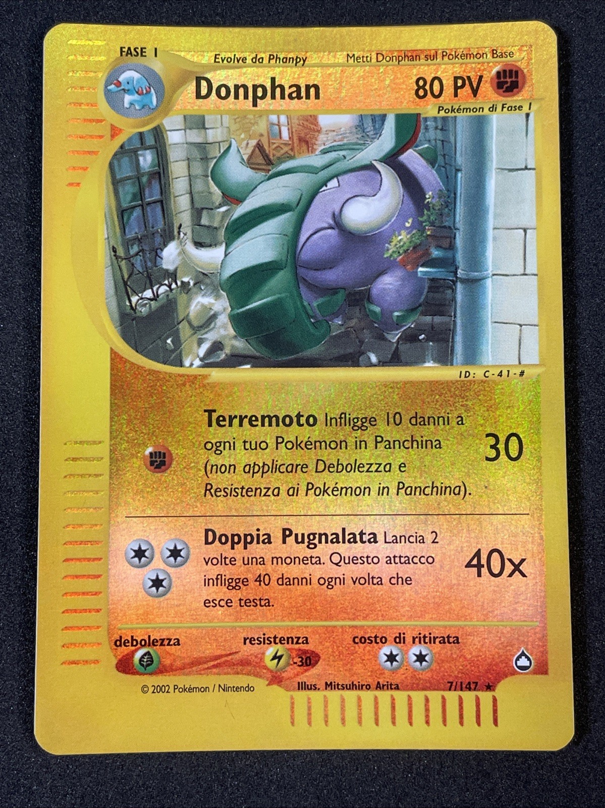 Pokemon TCG DONPHAN 7/147 Aquapolis - 2002 ITA ITALIAN