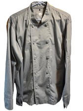 Chef Works Unisex Hartford Chef Coat Cook Shirt Gray Roll Tab Sleeves Vented L