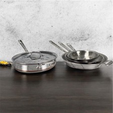 All-Clad 8" 10" 12" Copper Core Open fry pan w/ 3 qt Copper Core Saute Pan w/lid