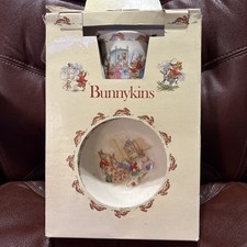 Vintage Royal Doulton Bunnykins 3 Piece Childrens Set Bone China England 1981