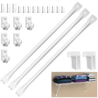 12 Inch Heavy Duty Shelf Brackets, Wire Shelf Brackets Set Include 3 Support ...