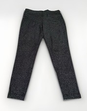 NEW Terra & Sky SILVER GLITTER ON BLACK Women's High Rise Leggings Plus Size 2X