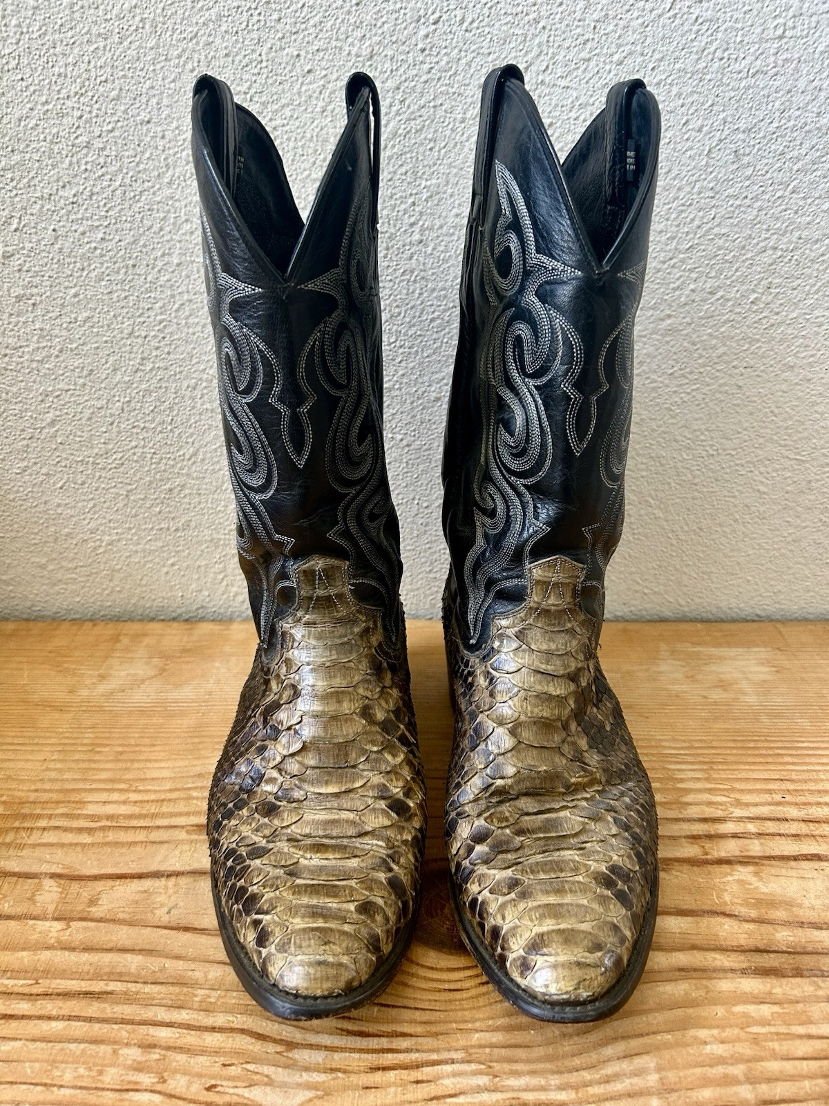 TWO PAIR VTG Dan Post Back Cut Python Snakeskin C… - image 15