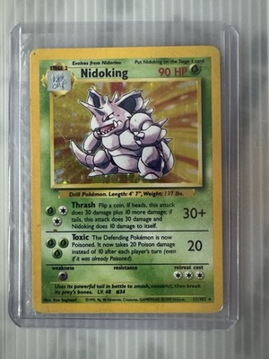 Pokémon TCG Nidoking Holo Rare Card Base Set 11/102