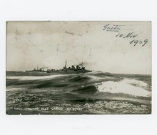 Regia Marina Navi Grandi Manovre Italia Gaeta Foto Cartolina Viaggiata 1909