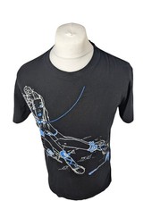 Cyberdog London T-Shit Mens Medium Black Graphic Embroidered Glow In The Dark