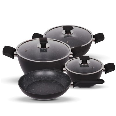 Serenk Excellence Granit Kochgeschirr-Set 7-teilig  Töpfe & Pfannen für den Allt