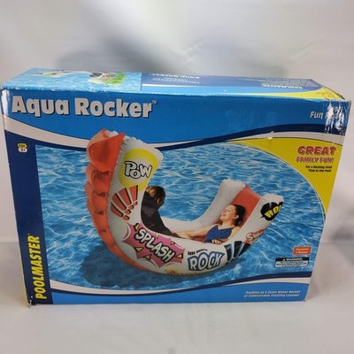 Poolmaster Aqua Rocker Inflatable Fun Float Pool Floating Lounger White Green