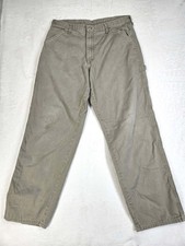 Wrangler Carpenter Pants Mens 34x32 Pockets Brown (Fit: 35x31)