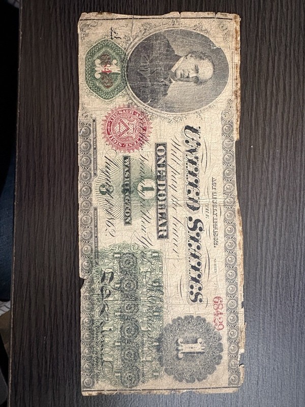 1862 $1 Salmon P Chase Banknote Fr. 16