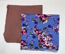 Milkmaid Goods Swaddle Blankets/Nursing Covers Lot Of 2 Floral Solid