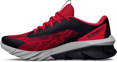 Under Armour Boys' Pre-School UA Scramjet 4 Running Shoes Black/Halo Gray/Red - thumbnail 2