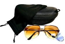 Semi Rimless Aviator Sunglasses W/ Spring Temple Frame  Gradient Copper Lenses.