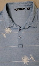 Travis Mathew Mens XL Golf Polo Shirt Blue Palms Pima Cotton Blend