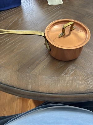 Vintage Tagus Chef Copper Pot  Saucepan With Lid Portugal As Is