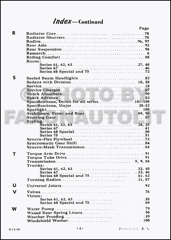 Cadillac Salesman 1941 libro de datos distribuidor reimpresión álbum Foto 3 de 4