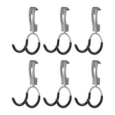 Rubbermaid Universal Metallic FastTrack Hanging Garage Hook Organizers 6 Pack