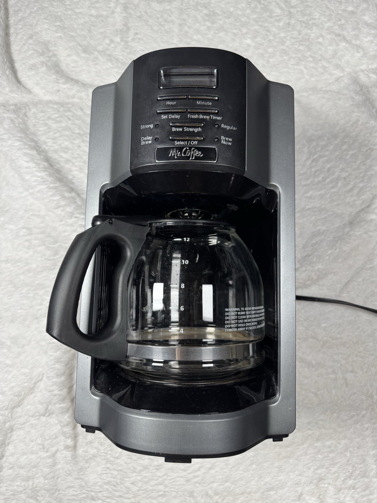 12 Cup Glass Carafe Black/silver Digital
