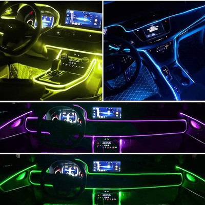 RGB Bluetooth Car Interior Neon LED Light Strip   6M Ambient Lighting Kit